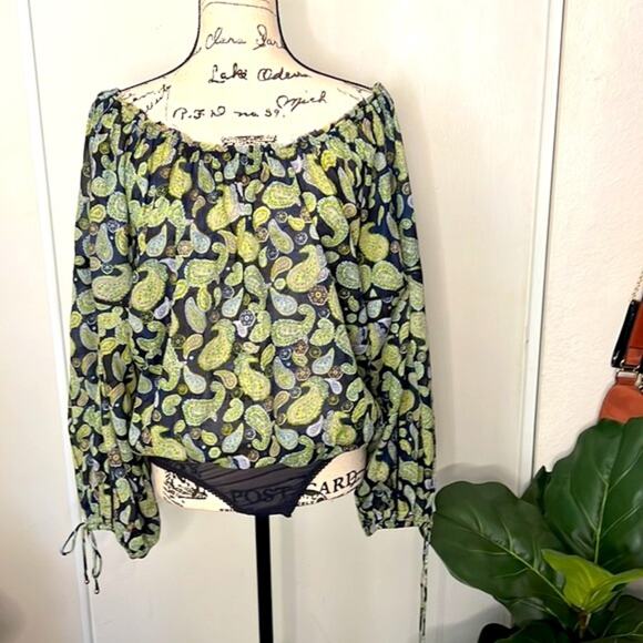 NEW! Free People Sundown Paisley Cotton Bodysuit Size Medium - Picture 4 of 12